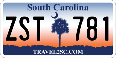SC license plate ZST781