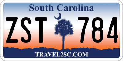 SC license plate ZST784
