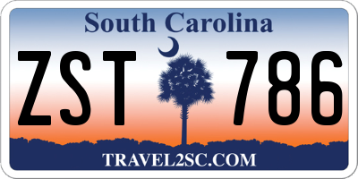 SC license plate ZST786