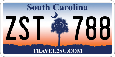 SC license plate ZST788