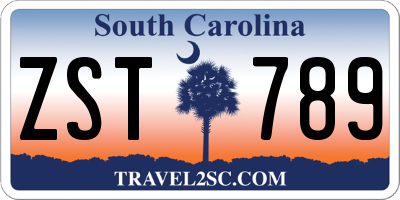 SC license plate ZST789