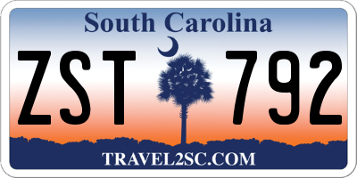 SC license plate ZST792