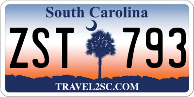 SC license plate ZST793