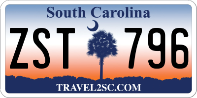 SC license plate ZST796