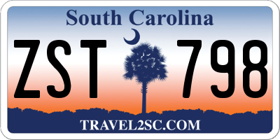 SC license plate ZST798