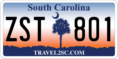 SC license plate ZST801