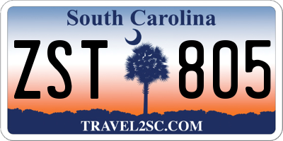 SC license plate ZST805