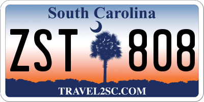 SC license plate ZST808