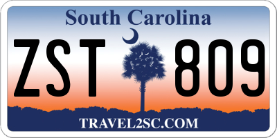 SC license plate ZST809
