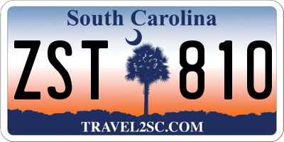 SC license plate ZST810