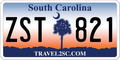 SC license plate ZST821