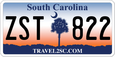 SC license plate ZST822