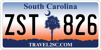 SC license plate ZST826