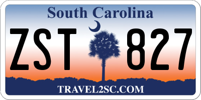 SC license plate ZST827