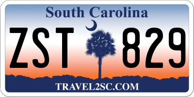 SC license plate ZST829
