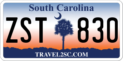 SC license plate ZST830