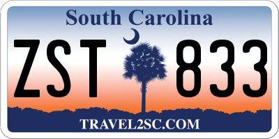 SC license plate ZST833