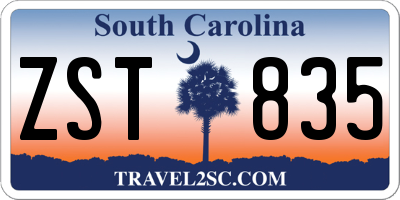 SC license plate ZST835