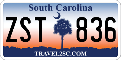 SC license plate ZST836