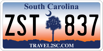 SC license plate ZST837