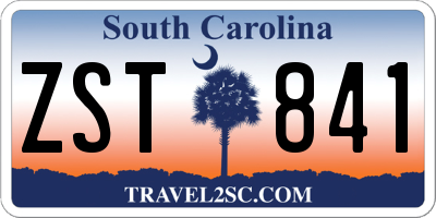 SC license plate ZST841