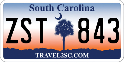 SC license plate ZST843