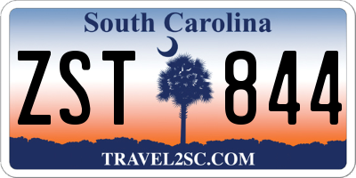 SC license plate ZST844