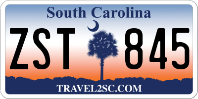 SC license plate ZST845