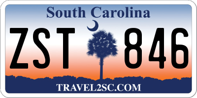 SC license plate ZST846