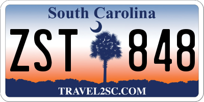 SC license plate ZST848
