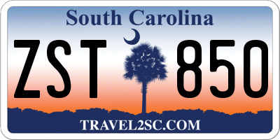 SC license plate ZST850