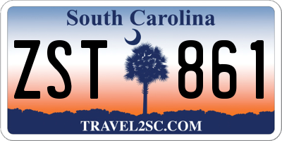 SC license plate ZST861