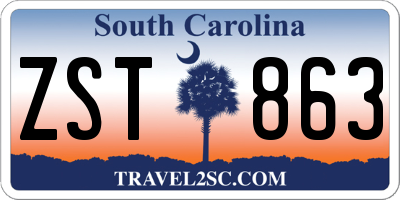 SC license plate ZST863