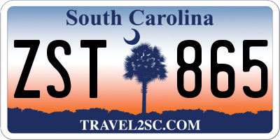 SC license plate ZST865