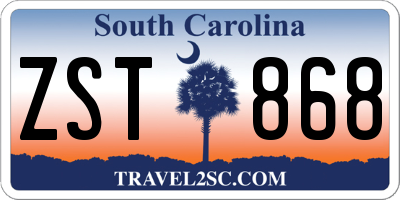 SC license plate ZST868