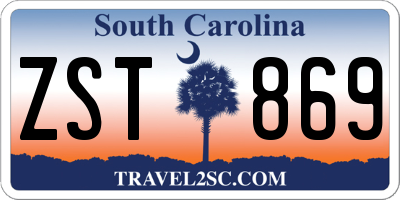 SC license plate ZST869