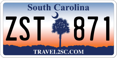 SC license plate ZST871