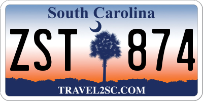 SC license plate ZST874