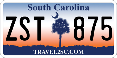 SC license plate ZST875