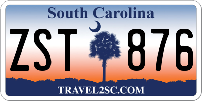 SC license plate ZST876