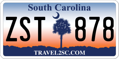 SC license plate ZST878