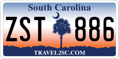SC license plate ZST886