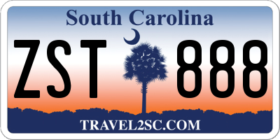 SC license plate ZST888