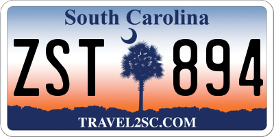 SC license plate ZST894