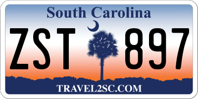 SC license plate ZST897