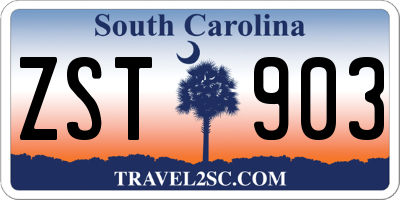 SC license plate ZST903