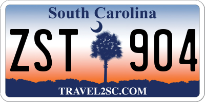 SC license plate ZST904