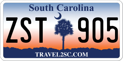 SC license plate ZST905