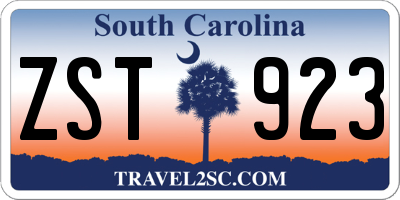 SC license plate ZST923