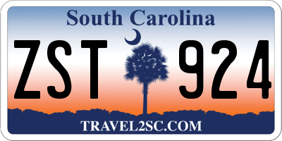 SC license plate ZST924